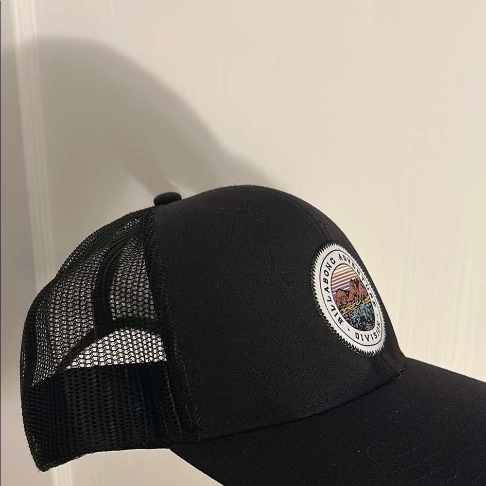 Billabong Black Trucker Hat with Patch